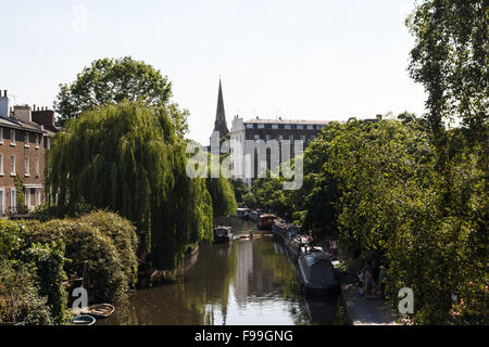 Kleines Venedig Canal und Boote in London Stockfoto