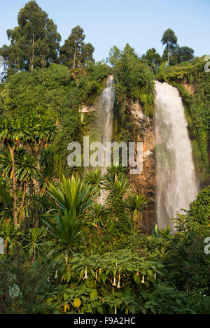 Sipi fällt auf die überschreitet des Mount Elgon, Sipi, Uganda Stockfoto