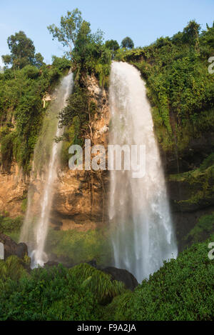 Sipi fällt auf die überschreitet des Mount Elgon, Sipi, Uganda Stockfoto