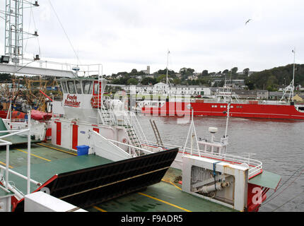 Die Foyle Rambler und Foyle Venture Fähren im Hafen von Greencastle. Stockfoto