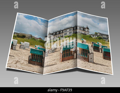 Hotel Ahlbecker Hof, Liegestühle am Strand, Ostsee resort Ahlbeck, Insel Usedom, Mecklenburg-Western Pomerania, Deutschland Stockfoto