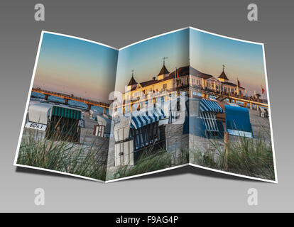 Der Ahlbecker Seebrücke ist ein Pier an der Ostsee, Ahlbeck, Insel Usedom, Mecklenburg-Western Pomerania, Deutschland, Europa Stockfoto