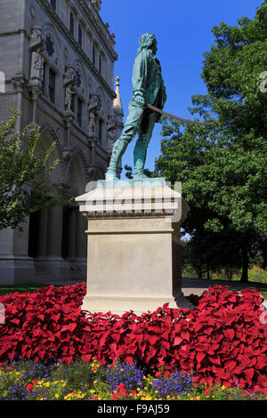 Thomas Knowlton Statue, State Capitol Building, Hartford, Connecticut, USA Stockfoto