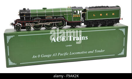 ACE Züge O Gauge LNER A3 Pacific Klasse Lok und Tender-Modell Stockfoto