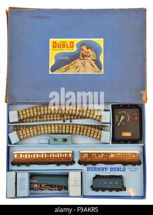 Hornby-Dublo Sir Nigel Gresley elektrische Kindereisenbahn set Spielzeug Stockfoto