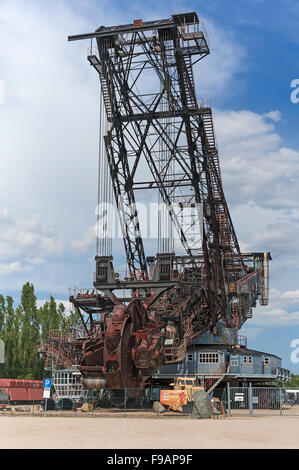 Stillgelegten Schaufelradbagger, Kohle Tagebau, Ostritz, Oberlausitz, Sachsen, Deutschland Stockfoto