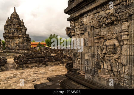 Candi Sewu Buddhistentempel, Teil des 9. Jahrhundert hinduistischen Tempels compound Candi Prambanan in Zentraljava, Indonesien, Asien Stockfoto