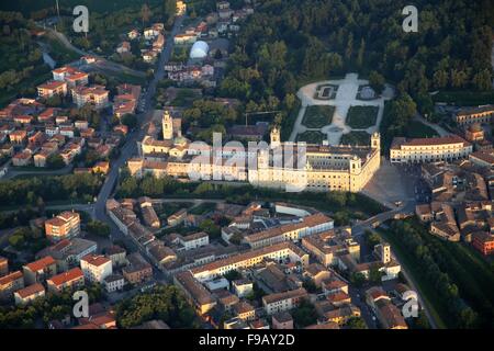 Luftaufnahme des Palastes von Colorno, Parma, Emilia Romagna, Italien Stockfoto