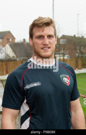 15.12.2015. Leicester, England. Rugby Union: Leicester Tigers Pressekonferenz nach ihrer ERCC Cup Sieg über Münster Stockfoto