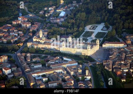 Luftaufnahme des Palastes von Colorno, Parma, Emilia Romagna, Italien Stockfoto