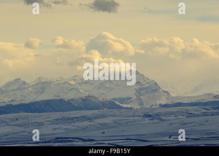 Sonnenuntergang in den Bergen, Nordkaukasus, Pjatigorsk, Russland. Stockfoto