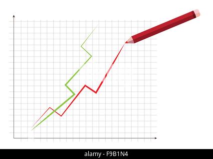 Bleistift Zeichnung Business-Grafik Stock Vektor