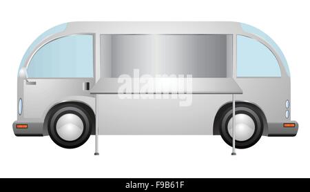 Offene Seite der van für Verkauf Lebensmittel oder Kaffee Stock Vektor