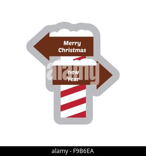 flache Symbol mit langen Schatten Zeiger Weihnachten und Neujahr Stock Vektor