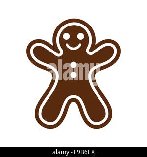 flache Symbol mit langer Schatten Weihnachten-Honigkuchen Stock Vektor