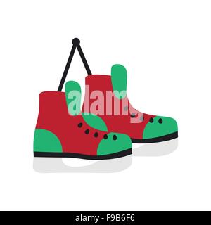 flache Symbol mit langer Schatten Paar Schlittschuhe Stock Vektor