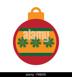 flache Symbol mit langer Schatten Weihnachtskugel Stock Vektor