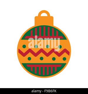 flache Symbol mit langer Schatten Weihnachtskugel Stock Vektor