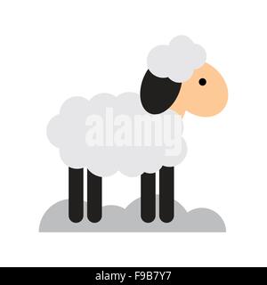 flache Symbol mit langer Schatten Weihnachten Lamm Stock Vektor