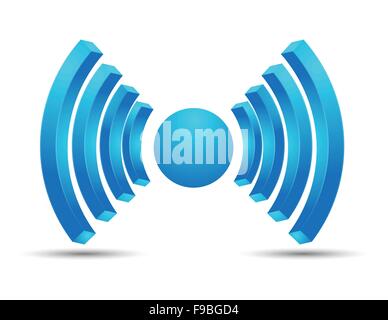 WiFi-Hotspot Symbolfarbe Vector Design Blau Stock Vektor