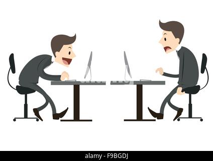 Geschäftsmann arbeiten erfrischend und müde Stock Vektor