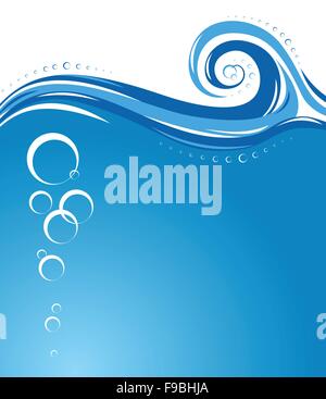 Aqua Welle Design-Hintergrund zu abstrahieren, Vektor-illustration Stock Vektor