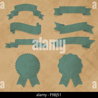 Alte Band und Label Vintage retro-Vorlage leer Stock Vektor