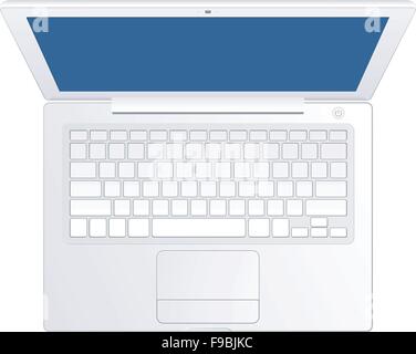 Realistische graue Laptop mit leeren Display isoliert auf weißem Hintergrund. Vektor-Illustration. Stock Vektor