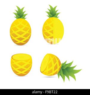 Ananas-Vektor-Design-set Stock Vektor