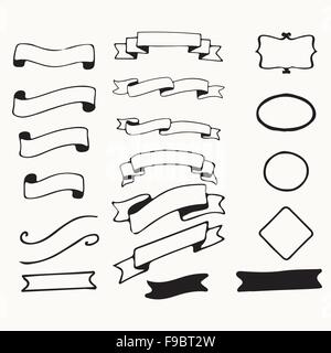 Handgezeichnete Vintage Band und Etiketten Stock Vektor