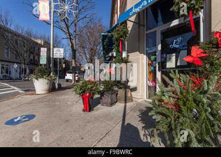 Narren-Cafe in Bordentown, New Jersey, für Weihnachten 2015 eingerichtet. Stockfoto
