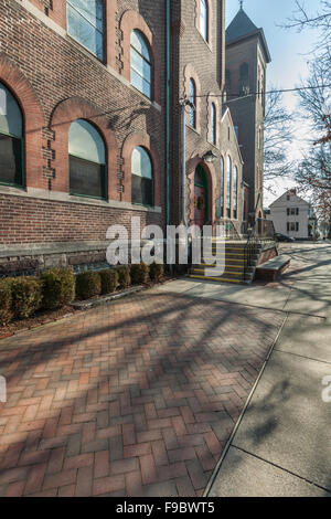 First Baptist Church, Prince Street, Bordentown, NJ. Weihnachten 2015 Stockfoto