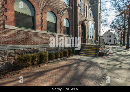 First Baptist Church, Prince Street, Bordentown, NJ. Weihnachten 2015 Stockfoto