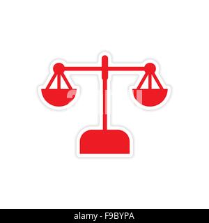 stilvolle Aufkleber auf Papier skaliert auf weißem Hintergrund Stock Vektor