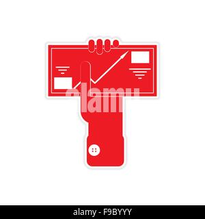 stilvolle Aufkleber auf Papier Infografiken in der hand Stock Vektor