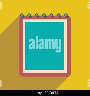 Flach mit Schatten-Symbol und mobile Anwendung notebook Stock Vektor