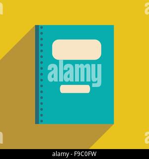 Flach mit Schatten-Symbol und mobile Anwendung notebook Stock Vektor