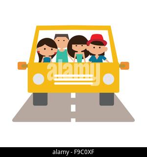 Flach mit Schatten-Symbol und mobile Anwendung Reisen Stock Vektor