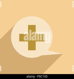Flach mit Schatten-Symbol und mobile Anwendung Logo ärztliche Beratung Stock Vektor