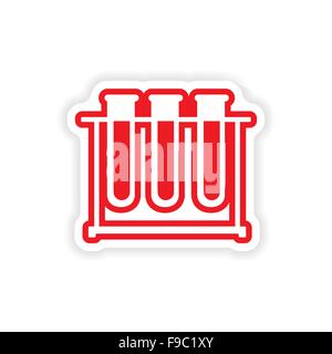 Papier Sticker auf weißem Hintergrund Kolben im stand Stock Vektor