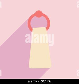 Flach mit Schatten-Symbol und mobile Anwendung Handtuch Stock Vektor