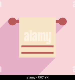 Wohnung mit Schatten-Symbol und mobile Anwendung Handtücher Stock Vektor