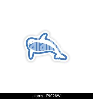 Papier Sticker auf weißem Hintergrund hell-killer Stock Vektor