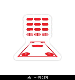 stilvolle Aufkleber auf Papiergeld und ATM Stock Vektor