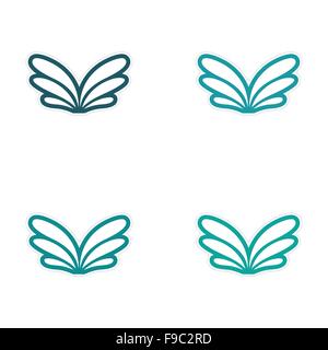 Montage-Aufkleber Adler Flügel Stock Vektor