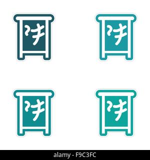 Aufkleber-Montage japanische Zeichen Stock Vektor