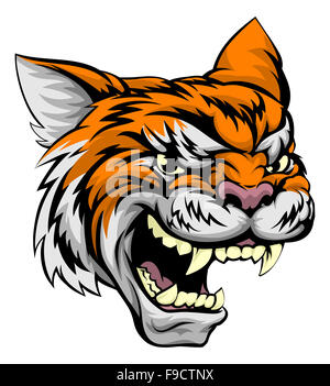 Eine mittlere Tiger Sport Maskottchen Tier suchen Stockfoto