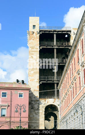 St Pancras Turm (Torre di San Pancrazio) in Cagliari, Sardinien Stockfoto