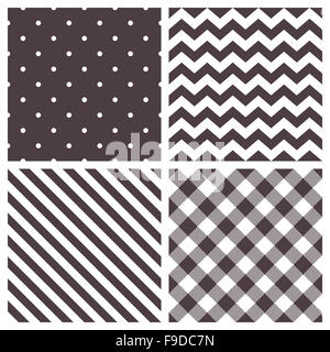 Abstrakte Musterdesign set in schwarz / weiß Stockfoto