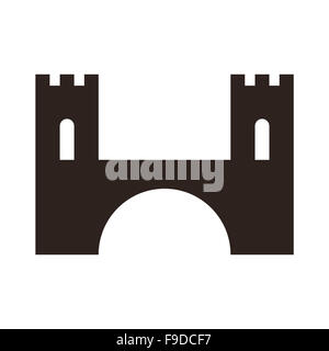 Brücke-Symbol isoliert auf weißem Hintergrund Stockfoto